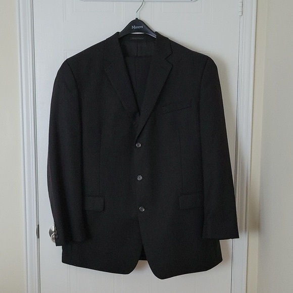 Chaps Black and Brown Pinstripe Suit Set- Size 46L - Picture 1 of 16